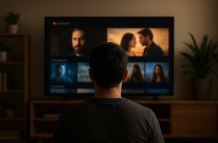 persona viendo plataformas de streaming