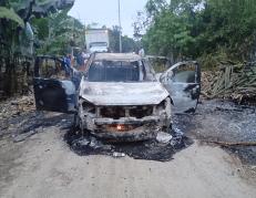 El vehículo se encontró incinerado la mañana de este 8 de noviembre.