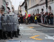 Protestas en Quito de este 15 de noviembre de 2024.