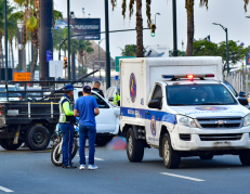 Accidente de tránsito en la avenida de Las Américas.