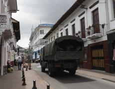 El Centro Histórico de Quito está militarizado esta tarde.