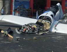 Así quedó la avioneta accidentada en La Libertad.