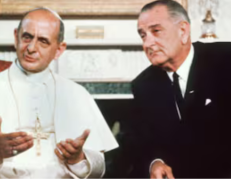 1967 – Visita del presidente estadounidense Lyndon B. Johnson al Papa Pablo VI en Roma