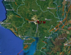 El epicentro del sismo del 12 de enero de 2025.