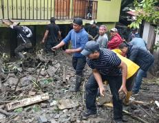 Viviendas afectadas por el fuerte aguacero ocurrido en Loja.