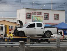 La camioneta accidentada en Mi Lote.