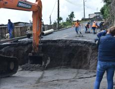 Calle se hundió en Chilibulo