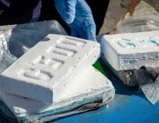 bloque de cocaína incautada