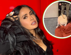 Salma Hayek y el tierno encuentro con un perrito que conmueve las redes