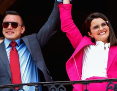 Daniel Noboa y María José Pinto.
