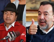 Leonidas Iza y pabel Muñoz