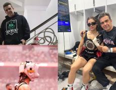 Alana Flores y su padre