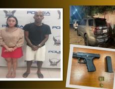Miler Bolaños y Nicole Calmet, detenidos por tenencia y porte de arma de fuego en Daule