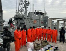 Los detenidos en Manta por narcotráfico.