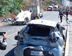 Así quedó el carro siniestrado en el Rally.