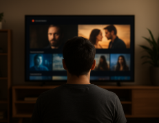 persona viendo plataformas de streaming
