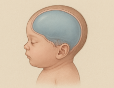 La hidranencefalia es una condición en la que los hemisferios cerebrales están ausentes o reducidos y son reemplazados por sacos llenos de líquido cerebroespinal.