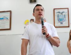 Daniel Noboa, presidente de Ecuador, en la votación del 16 de noviembre.