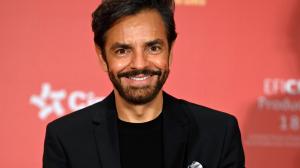 Mexican actors Eugenio Derbez smiles during a press conference on the