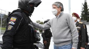 El presidente Guillermo Lasso, acudió al Distrito de Policía, Eugenio Espejo, en Quito.