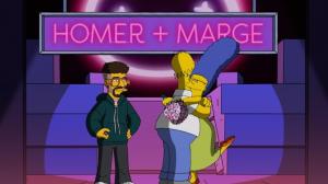 Bad Bunny canta para que Marge perdone a Homero.