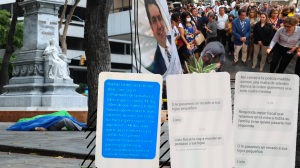 Diez horas después del crimen del fiscal Édgar Escobar Zambrano se realizó un plantón en el lugar donde fue asesinado. Expresaron su indignación por el hecho.