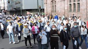 Habitantes de 153 barrios se unieron a la marcha por la seguridad en Ambato.