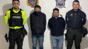 Los sospechosos fueron atrapados por agentes del Distrito de Policía Eloy Alfaro, del sur de Quito.