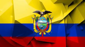 Bandera de Ecuador en arte geométrico.