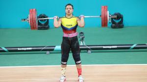 Angie Palacios, haltera de Ecuador en los Panamericanos.