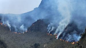 Se reportó un incendio en el Parque Nacional Cajas.
