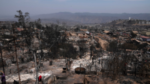 sector de Achupallas, visiblemente afectado por los incendios forestales, en Viña del Mar