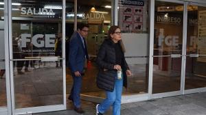 La fiscal provincial del Guayas, Yanina Villagómez, rindió su versión del caso Metástasis en la Fiscalía General del Estado, en Quito.