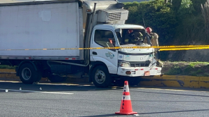 El chofer de este camión murió en el accidente.