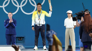 Angie Palacios, condecorada en París 2024.