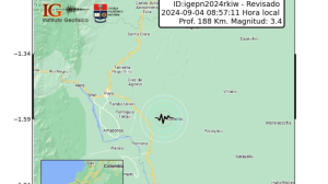Un sismo se registró la mañana de este 4 de septiembre en Paján, Manabí.
