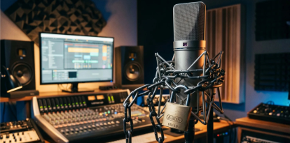 Ilustración de una disquera con problemas legales.