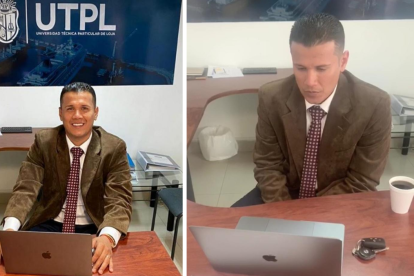 Estas imágenes de Jorge Luis Zambrano González recibiendo la titulación vía online se viralizaron en las redes.