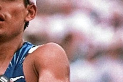 efferson Perez llegando a la meta el 26 de julio del 1996. Había ganado la Medalla de Oro olímpica.