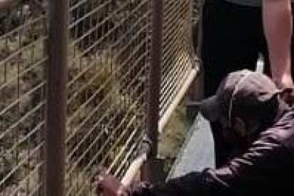 Uno de los conductores que vio la escena sostenía al hombre para que no se arrojara.