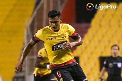 Cristian Colmán, puso el segundo gol de Barcelona ante Independiente del Valle.