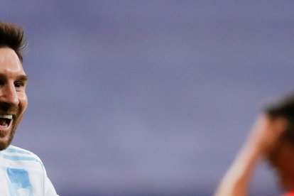 Messi llegó a los 34 años y lo festejo concentrado con Argentina.