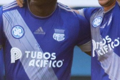 La dupla del gol del Emelec: Alejandro Cabeza y Facundo Barceló.