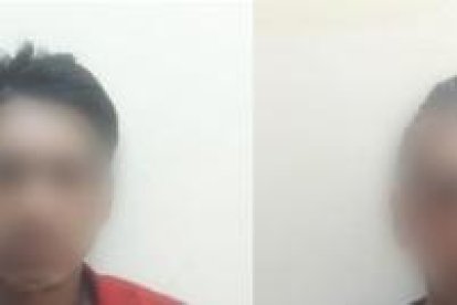 Los sospechosos y los teléfonos que se les encontró.