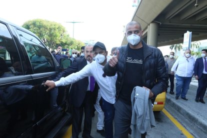 David Sergio Trezeguet a su llegada a Guayaquil.