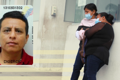 Nathaly Zavala (esposa) y Guadalupe Suárez (tía) lloran la muerte de Over Suárez (circulo).