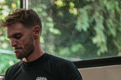 Javier Burrai en un entrenamientos para enfrentar a El Nacional.