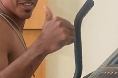 Danny Luna, nuevo jugador de Liga de Quito, durante una prueba física.