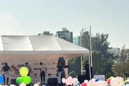 Los caminantes llegaron hasta el parque La Carolina.