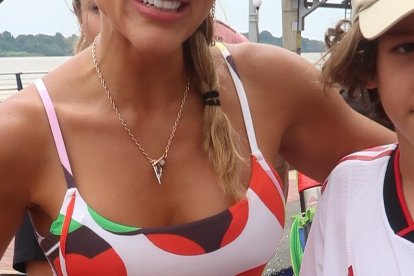 Bruna Ribas da Cunha, esposa de Diego Ribas, con sus hijos Leticia, David y Mateo.